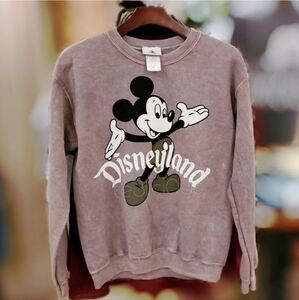 ~DISNEY MICKEY ASHY BROWN GRAY RETRO SWEATER